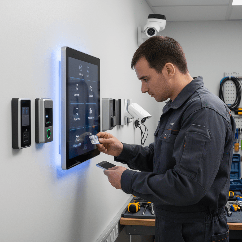 Security camera and access control installation